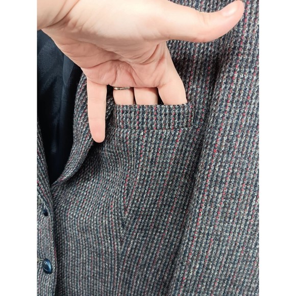 VTG EC Cross County‎ Fashions Womens 100% Pure Wool Blazer SZ 12 Navy Blue Lined - Picture 4 of 16